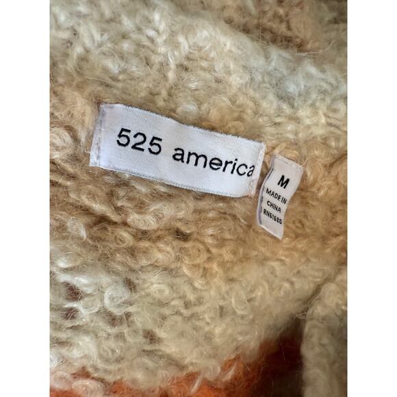 525 America Fuzzy Mohair Cardigan Sweater Off White Pumpkin M - Picture 5 of 6